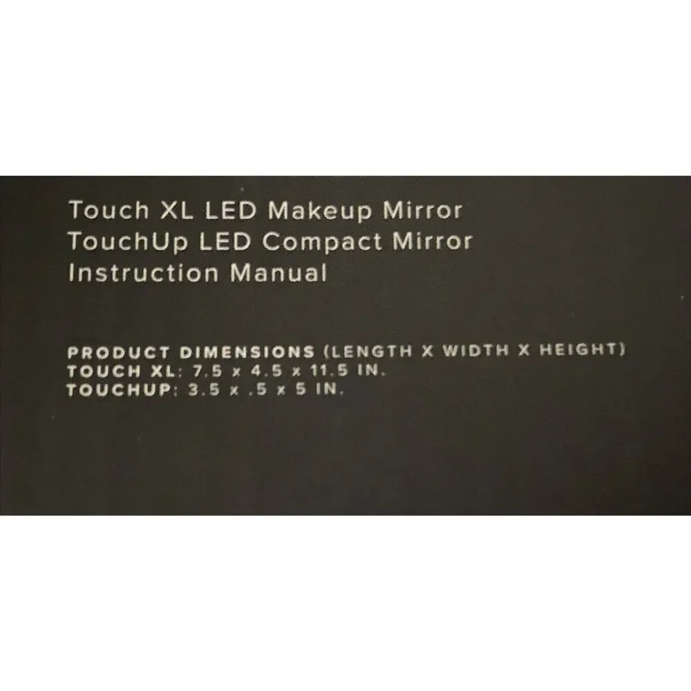 Impressions Vanity Touch The Set Black Makeup Mirror Touch Sensor Magnifying NEW